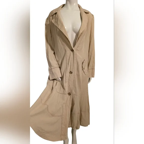 Free People Rory Duster Sand Dollar Trench Coat Size Small NWT **Missing Belt*** - Picture 8 of 14